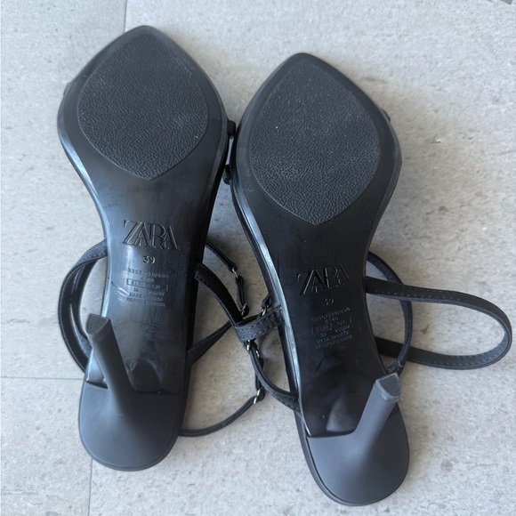 Zara high heeled sandals black size 39 - Picture 5 of 5